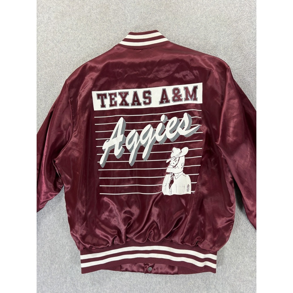 Texas A&M Aggies Vintage 90's Satin Campus Jacket (Men's Large) Maroon - Picture 11 of 11